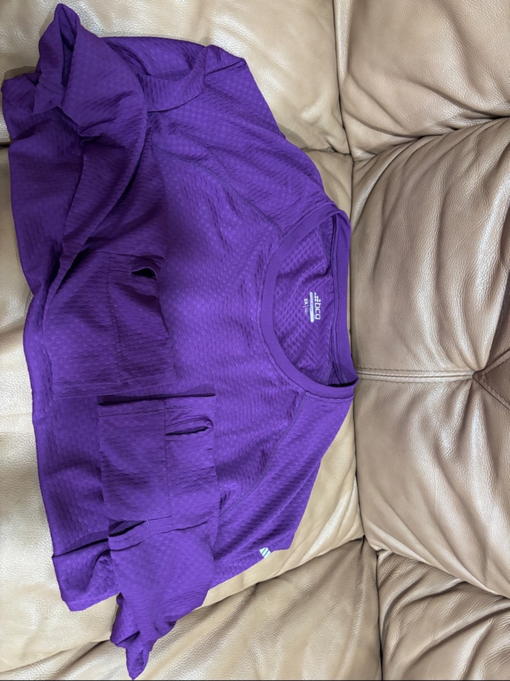 bcg Purple Long Sleeve Athletic Top with Sleeve Pocket
